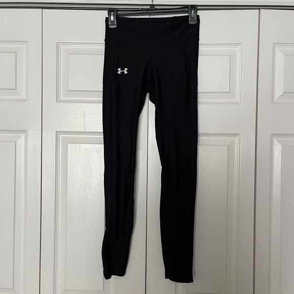 Under Armour Women's Compression Black Tights Zip Bottom Leg and Pocket Size S - Picture 1 of 10
